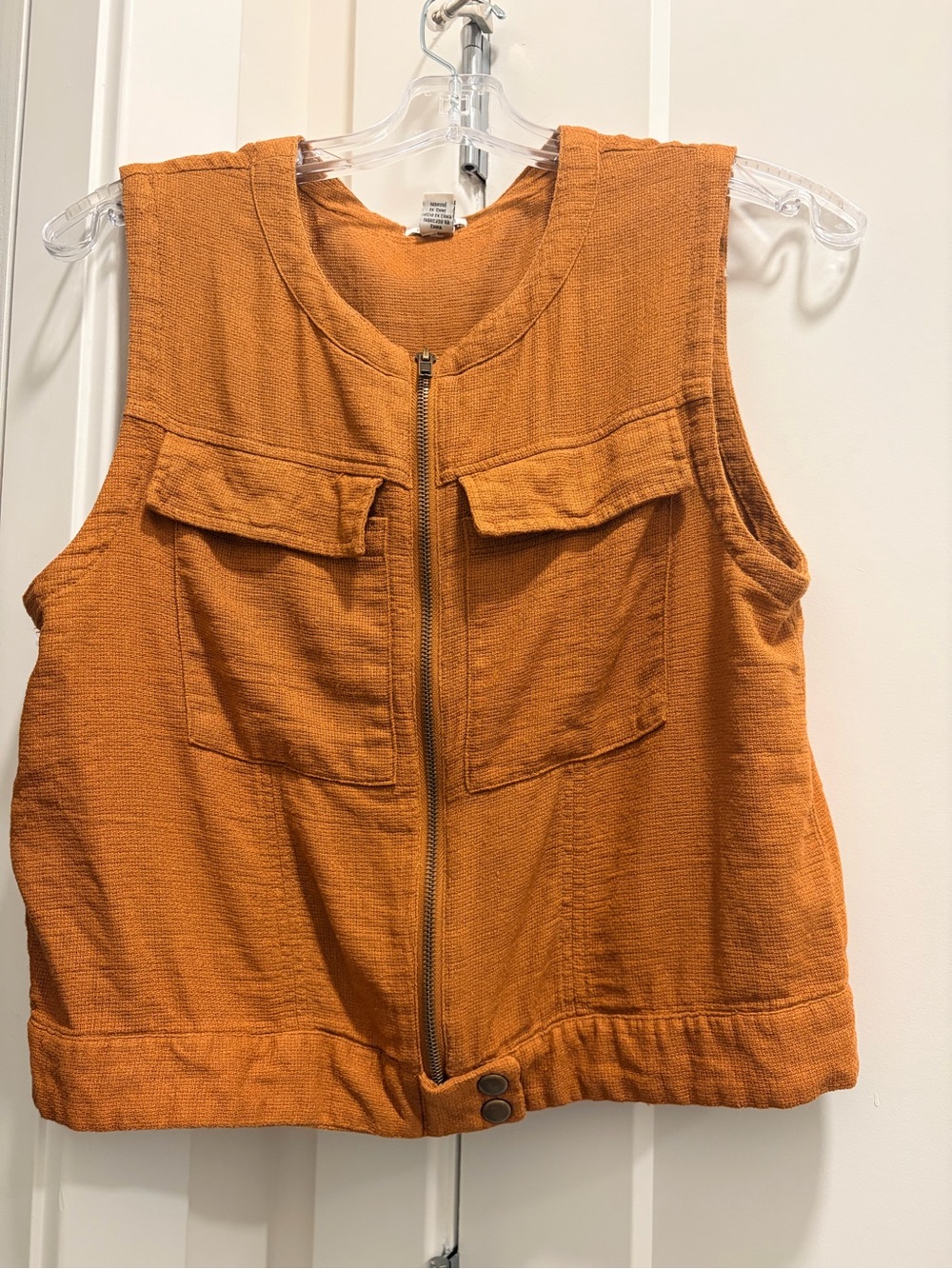 Zip-Front Sleeveless Utility Vest